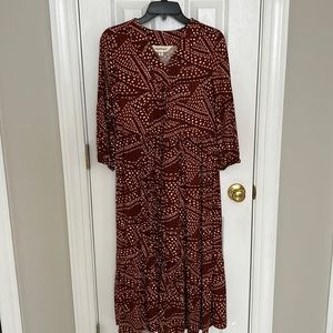 Brown cream and black dress